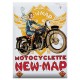 Plaque métal 15x21 cm - Motocyclette New Map
