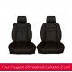 Garnitures de sièges avant en simili cuir noir pour Peugeot 504 Cabriolet phase 2 et 3