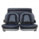 Garnitures de sièges avant et banquette arrière en simili cuir noir pour Lancia Fulvia coupé 1973