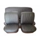 Garnitures de sièges avant et banquette arrière en simili cuir noir coutures blanches pour Renault 8 Gordini