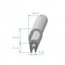 Joint de coffre sur armature métallique - 18.5x18.5mm