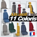Housses si&egrave;ges avants sur mesure pour Alfa Romeo Spider cabriolet - "Alcantlux" bicolore bord antracite