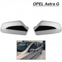 Jeu de couvre r&eacute;troviseurs chrom&eacute;s Opel Astra G