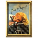 Plaque m&eacute;tal 30x40 avec relief - J'aime ma Peugeot