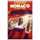 Plaque m&eacute;tal 30x40 avec relief - 2eme Grand Prix automobile Monaco