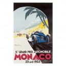 Plaque m&eacute;tal 15x21 cm - 5eme Grand Prix automobile Monaco