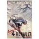 Plaque métal 15x21 cm - Triomphe de la 4cv Renault