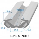 Coulisse de vitre floquée - largeur 15.8mm