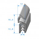 Joint de coffre noir 10,2x13,6 mm (27112)