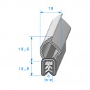 Joint de coffre noir 16x10,8 mm (27113)