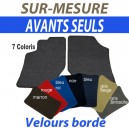 Tapis auto avants sur-mesure en velours bordé