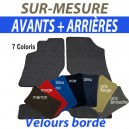 Tapis auto avants sur-mesure en velours bordé