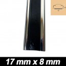 Moulure noire avec 2 bandes chromées adhésives 17x8mm (27303)