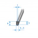 Joint en U de finition - 3.5x6mm