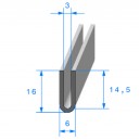 Joint en U de finition - 6x16mm