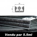 Coulisse de vitre double feutrée - 20x13mm