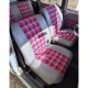 Garnitures de sièges avant avec appuis-tête skai gris et tissu écossais pour (Renault 4L à partir de 1980)