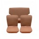 Garnitures de sièges avant et banquette arrière en simili marron et écorce marron pour Renault 4 cv