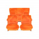 Garnitures de sièges avant et banquette arrière en tissu orange pour Simca 1100 LX