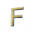 Sigle "F" en métal chromé