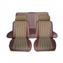 Garnitures de sièges avant et banquette arrière en velours beige et simili marron pour Peugeot 104 ZL