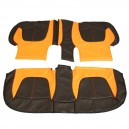 Garnitures de sièges avant et banquette arrière en cuir et écofibre noir/orange pour Renault Captur Intens