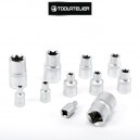 Coffret de douilles embout Torx femelle, carré 1/2",1/4",3/8" (11 pièces)