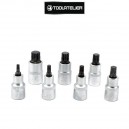 Coffret de 7 douilles XZN ou spline, entrainement par carré 1/2"