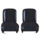 Garnitures de sièges avant et banquette arrière en tissu côtelé noir et simili noir pour fiat 500 F/L/R