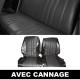 Coiffes sièges avants et banquette arrière noirs cannés pour Peugeot 304 Cabriolet