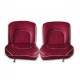 Garnitures de sièges avant et banquette arrière en simili rouge passepoil blanc pour Jaguar MK2