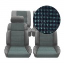 Garnitures siège avant et banquette arrière en semi cuir et tissu quartet vert pour 205 GTI