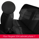 Garnitures de sièges avant et banquette arrière en cuir noir pour Peugeot 504 cabriolet phase 1