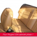 Garnitures de sièges avant et banquette arrière en simili cuir pour Peugeot 504 cabriolet Phase 1