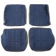 Coiffes de sièges avant et arrière en skaï gris/tissu jean 205 CJ (avec coutures multicolores) 