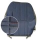 Coiffes de sièges avant et arrière en skaï gris/tissu jean 205 Junior (coutures multicolores)
