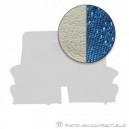 Garnitures de sièges avant et banquette arrière pour Simca Ariane Chambord en tissu diamanté bleu et simili cuir gris clair