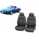 Coiffes de sièges en cuir noir pour Fiat Barchetta
