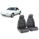 Coiffes de sièges en cuir noir pour MX5 NA 1989/1997