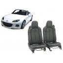 Coiffes de sièges en cuir noir pour MX5 NC 1989/1997 sans ajustement de la hauteur des sièges