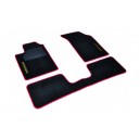 Tapis auto avants+arrières moquette velours noir surjet rouge Renault clio 2/ RS