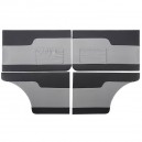 Ensemble de 4 panneaux de portes avant et arrière en tissu rayé gris simili noir pour Peugeot 203 Berline